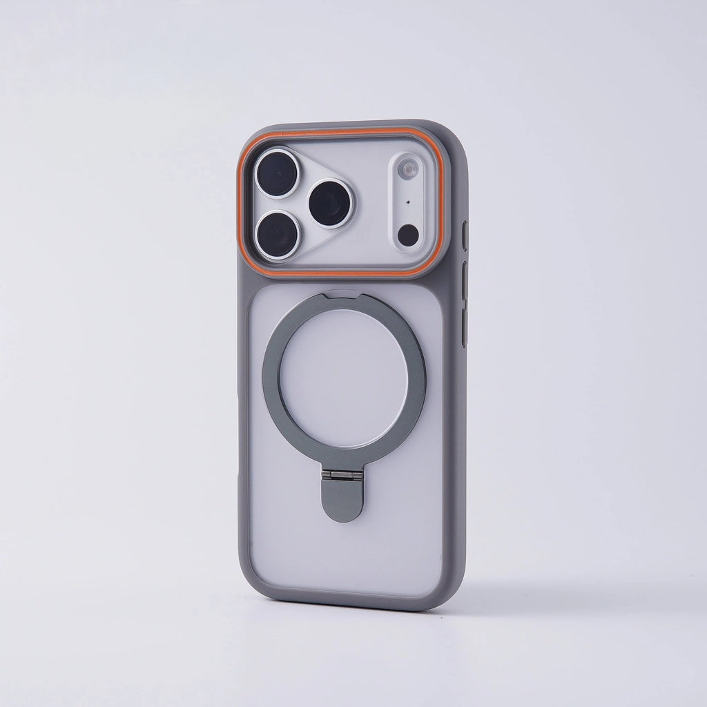 Matte Translucent Magnetic Ring Bracket Bumper Case For iPhone 17 Pro Max 16 15 14 13 12 Shockproof Stand Cover For Magsafe
