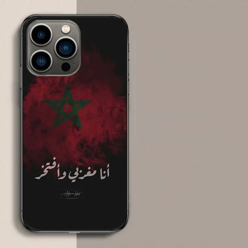 Morocco Flag Soccer Phone Case For Apple Iphone 16E 16 17 Pro Max Air 15 Pro 14 Plus 12 13 Mini Cover Cute Fundas Silico