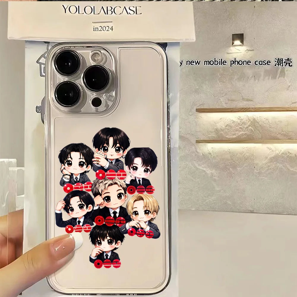 Hot K-KPOP Cartoon B-BTS Phone Case For iPhone 17e 17 16 16e 15 14 13 12 11 Mini Pro Max X XR XSMax 7 8 Air Plus Back Cover