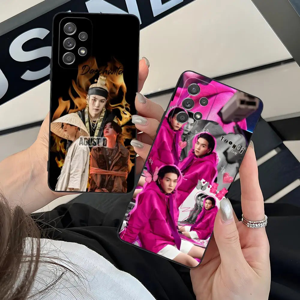 Cute Suga yoongi Mobile Phone Case for Samsung Galaxy A56 55 54 53 52 51 36 35 34 23 16 15 5G Colorful Cover Luxury Cover Pretty