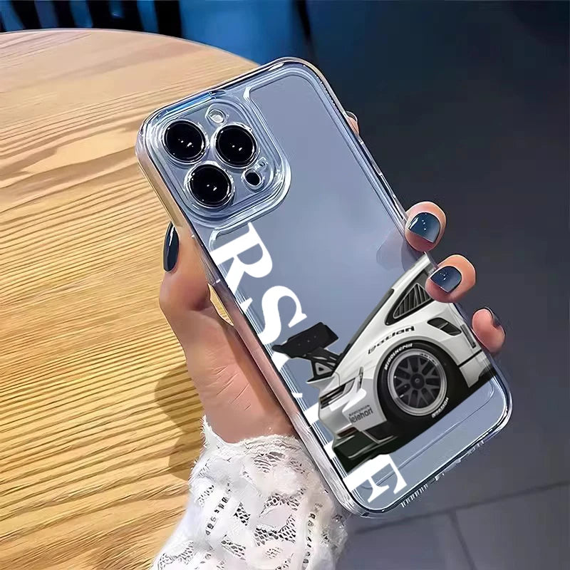 Cool sports car pattern Phone Case For iPhone 17 16 16e 15 14 13 12 11 Mini Pro Max X XR XSMax 7 Air Plus Transparent Back Cover