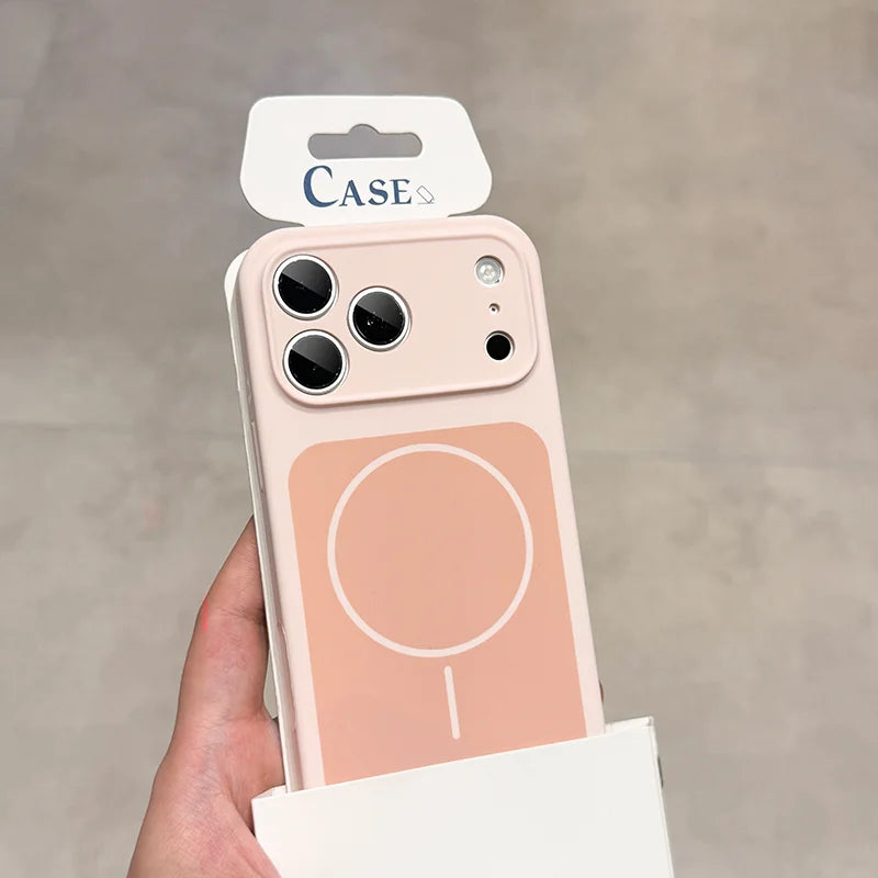 Official Liquid Silicone For MagSafe Magnetic Phone Case For iPhone Air 17 16 15 14 13 Pro Max Plus Solid Color Matte Soft Cover