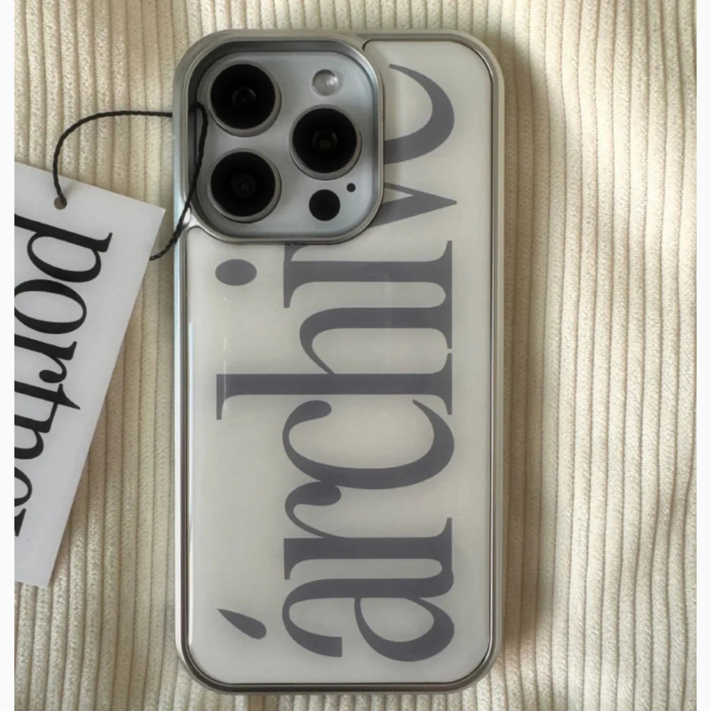 Luxury Archive Phone Case for IPhone 17 17e 16e 16 15 14 13 12 11 Air Pro Max X XR 8 7 Plus Electroplated Drip Glue Cover