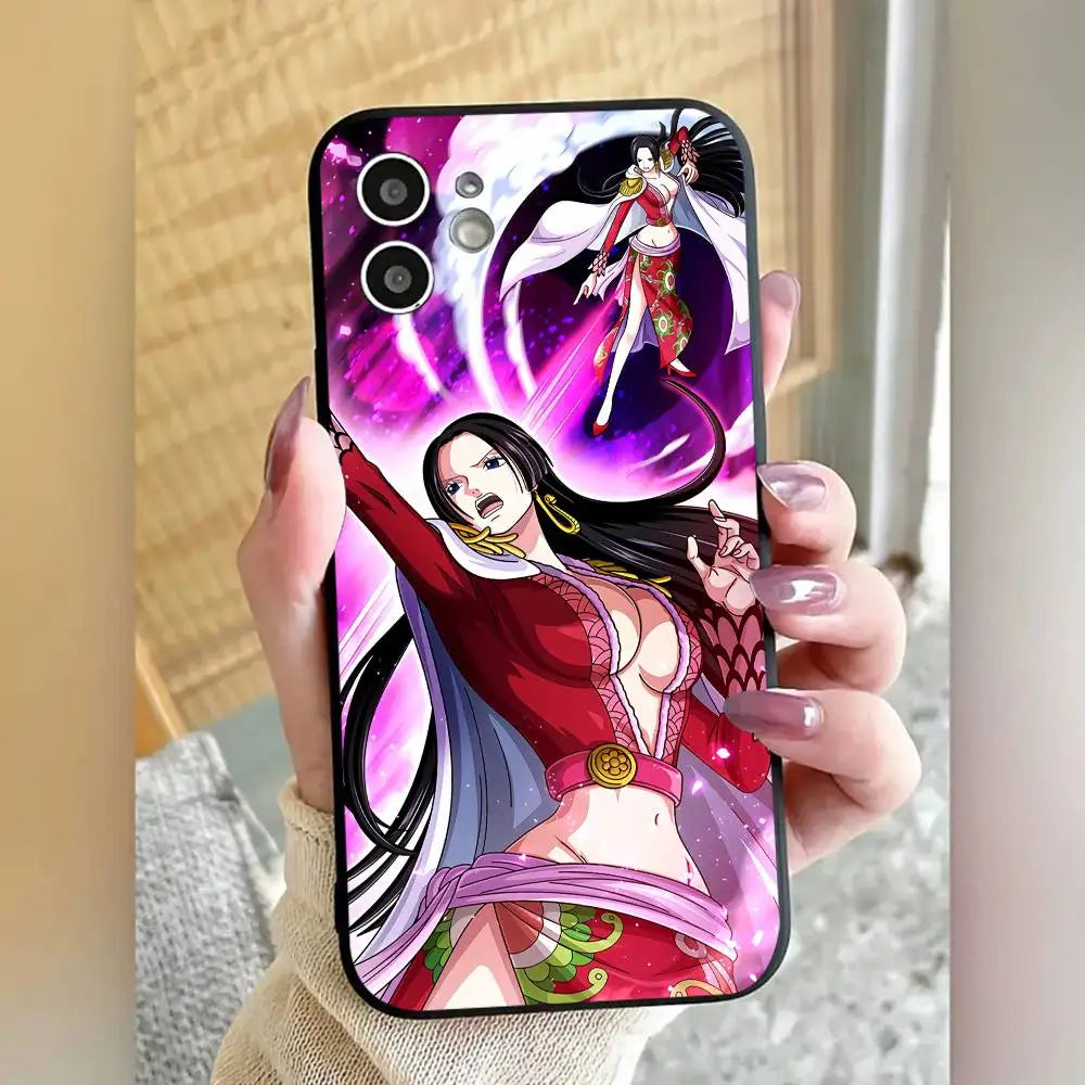Anime One Piece Boa Hancock Phone Case Magnetic Silicone Soft Case For IPhone 17 16 15 14 13 12 11 Plus Pro Max Air