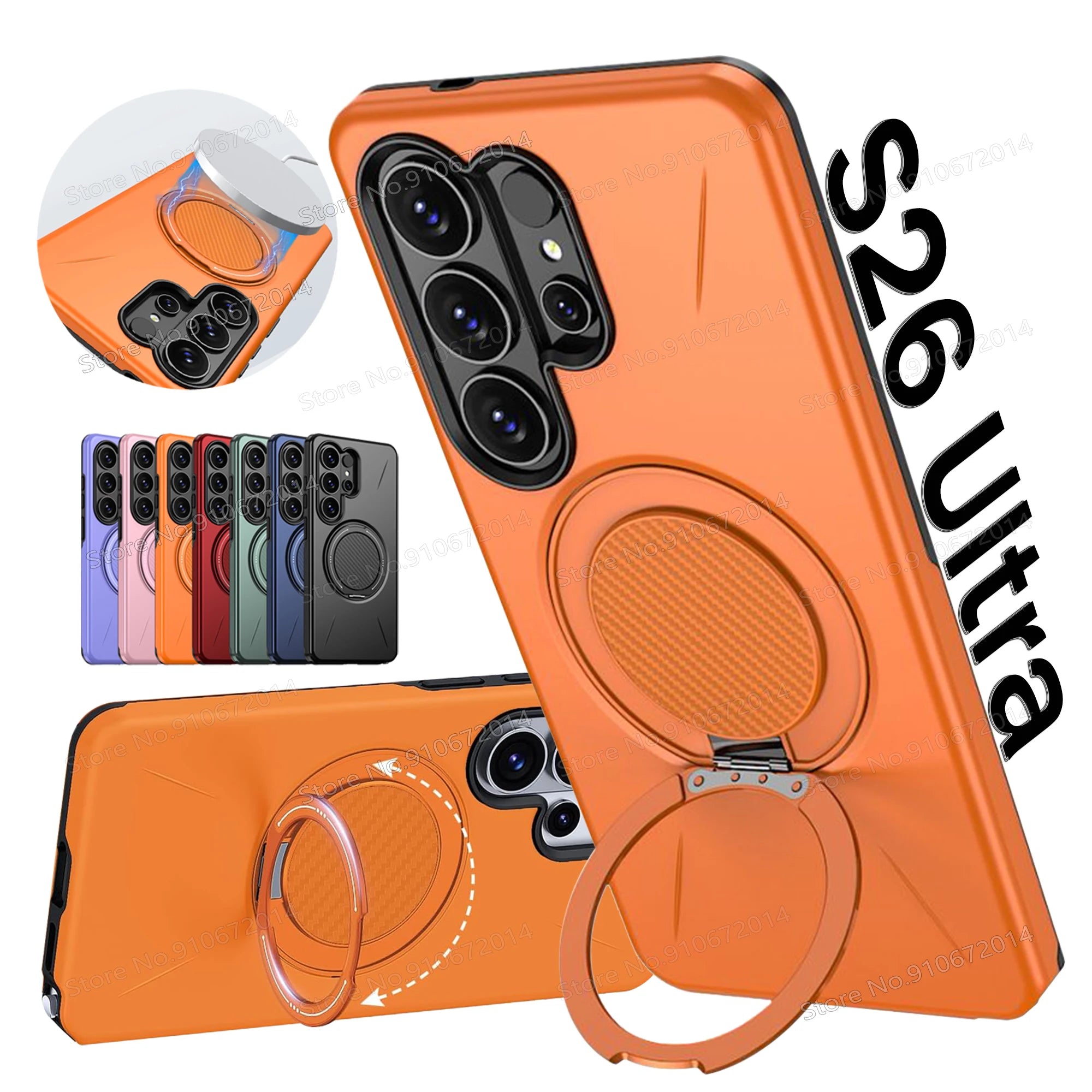 Dual Layer For Magsafe Bracket Phone Case For Samsung Galaxy S26 S25 Edge S24 S23 FE Plus S22 Ultra Folding Stand Magnetic Cover