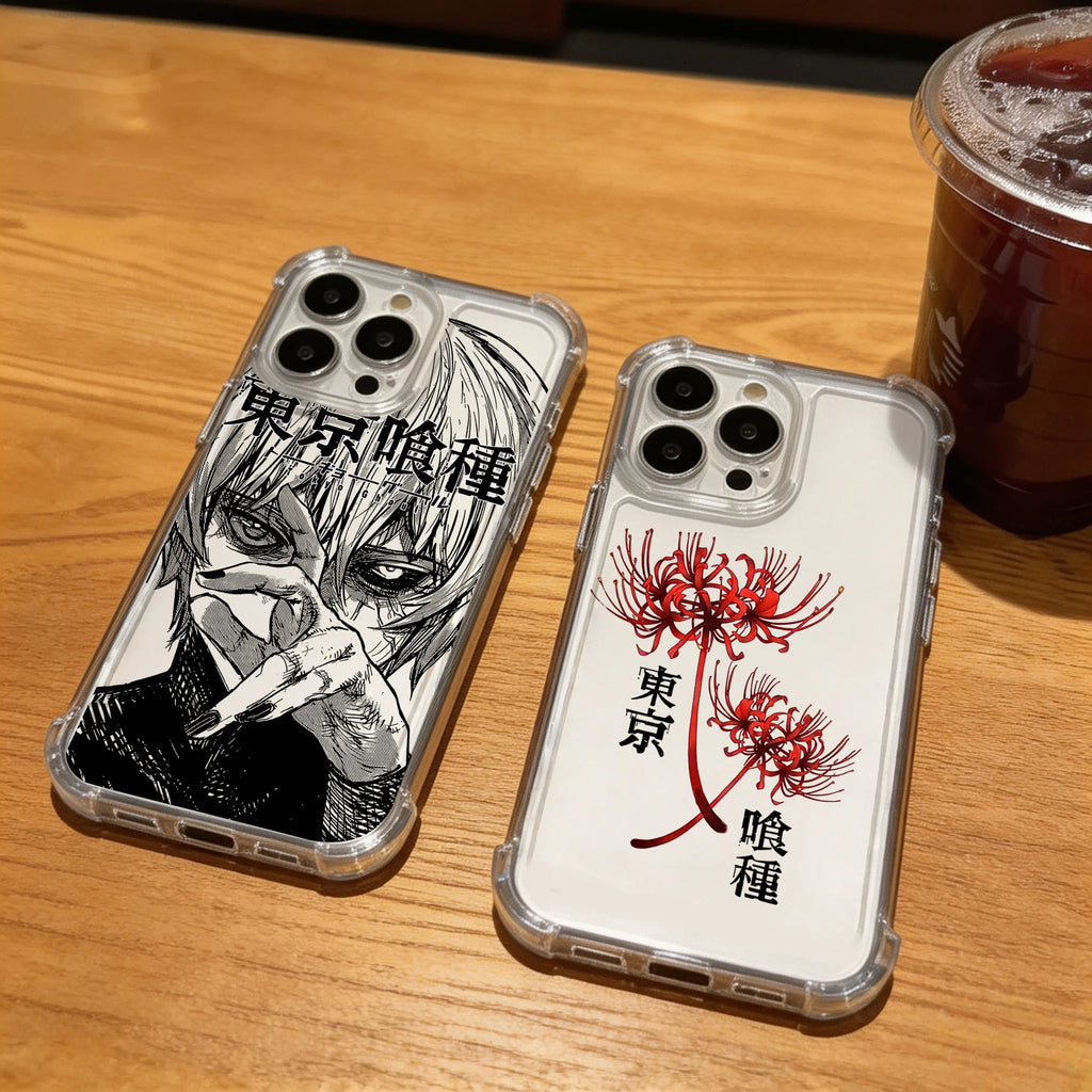 Anime Cool Tokyo Ghoul Phone Case For iPhone 17 16e 16 15 14 13 12 11 Mini Air Pro Max XR XSMax 7 8 Plus Anti Fall Transparent