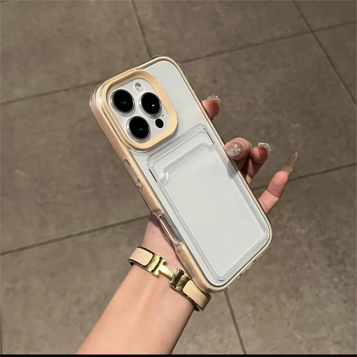 2in1 Card Holder Slot Wallet Photo Pocket Clear Case For iPhone 16 15 14 Plus 13 12 11 Pro Max X XR XS TPU+PC Shockproof Cover