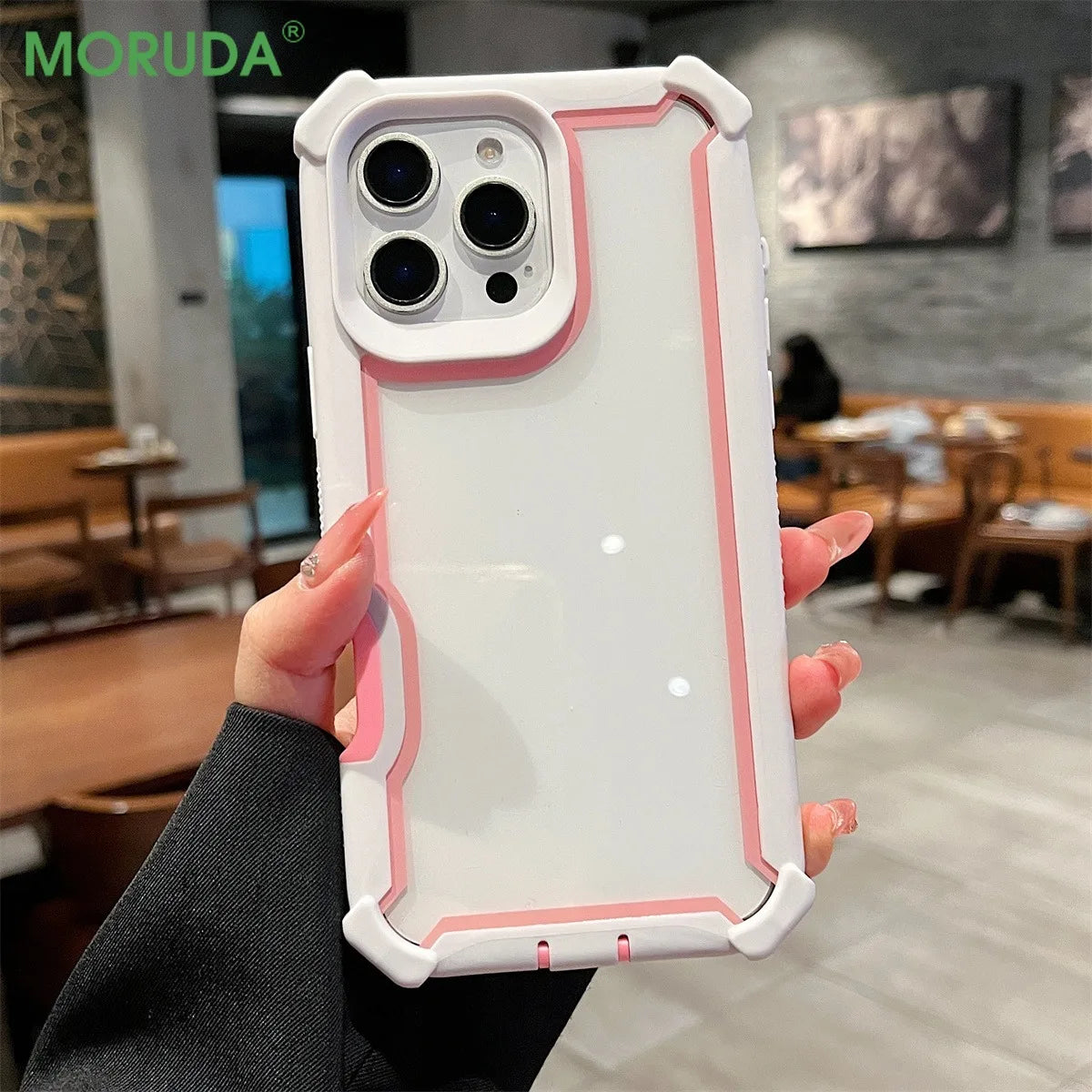Luxury Duty Dual Layer Transparent Shockproof Phone Case For iPhone 16 15 14 Plus 11 12 13 Pro Max Armour Durable Protect Shell