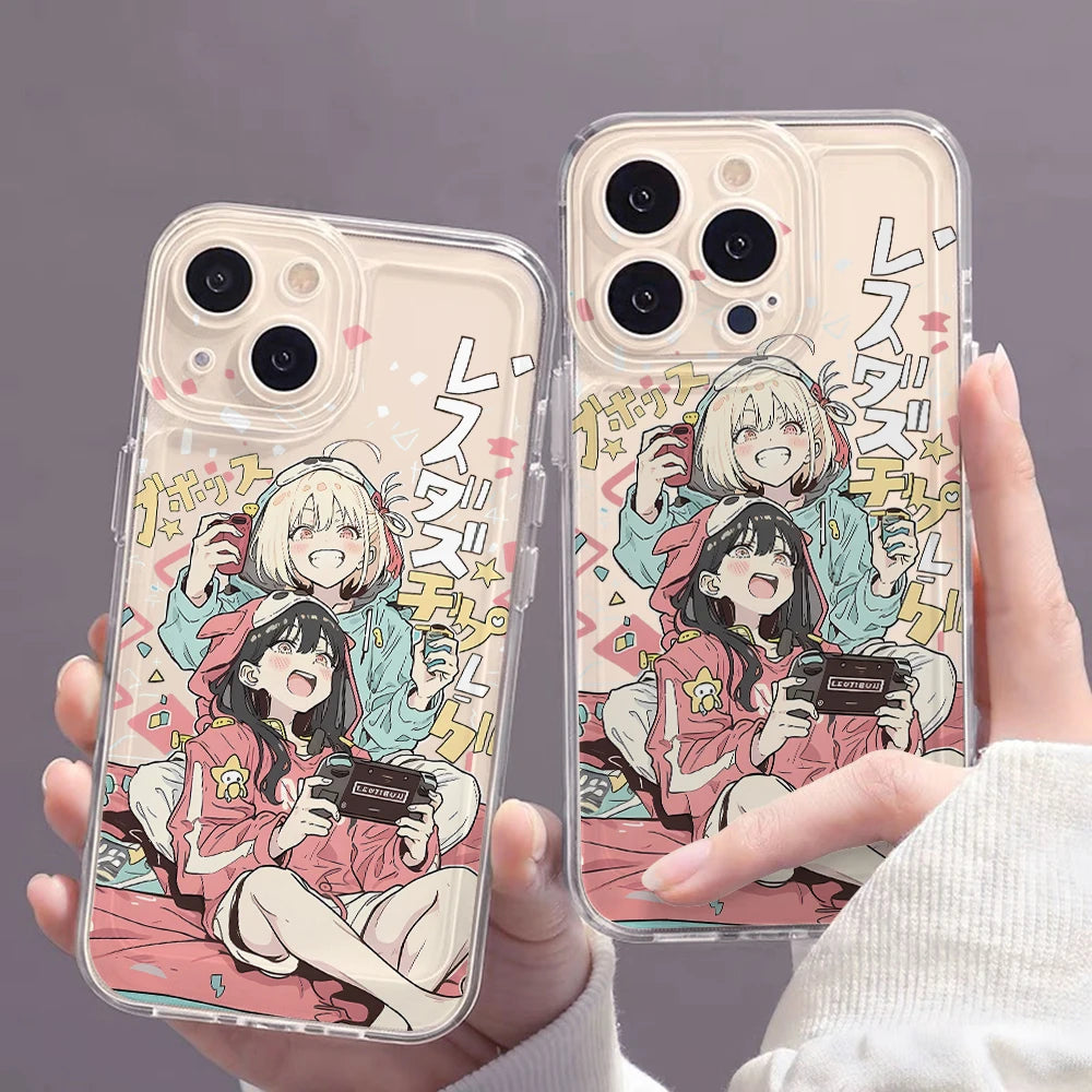 Anime Girl Lycoris Recoil Phone Case for Samsung Galaxy S25 S24 S23 S22 S21 S20 S10 FE Ultra Plus 5G Note 20 10 Pro Clear Cover
