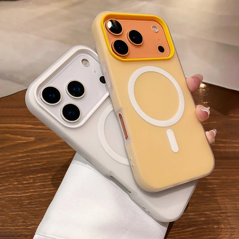 Luxury 2IN1 Clear Candy Phone Case For iPhone 17 Pro Max Air 14 15 Plus 12 13 16 Pro For Magsafe Magnetic Matte Protector Cover