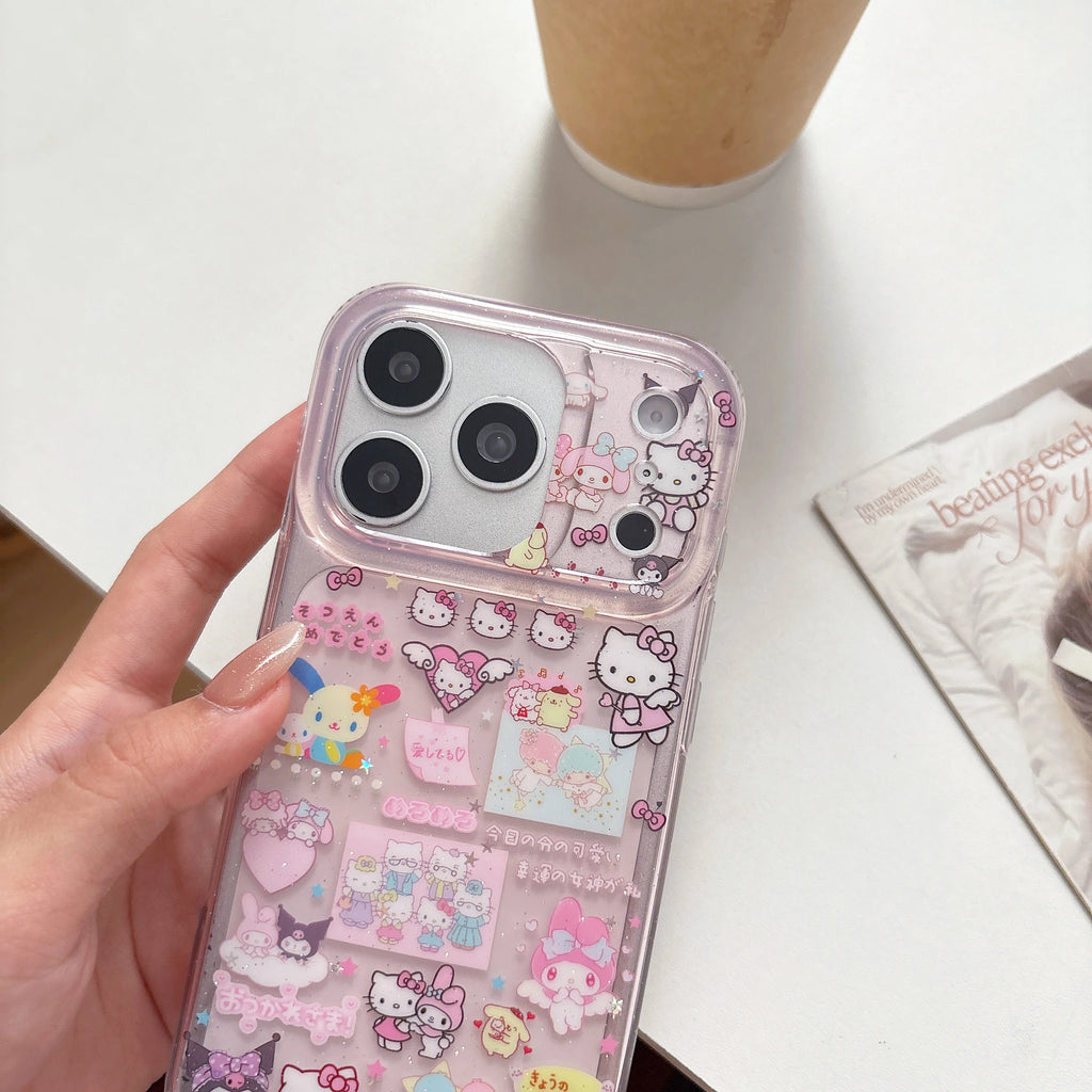 Luxury IMD Sanrio Hellos Kitty Kuromis Melodys Phone Case For iPhone 17 Pro Max 16 Pro 15 Pro 14 Pro Max Shockproof Back Cover