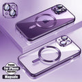 Clear Plating Ultrathin Silicone Case For iPhone 17 Air 16 15 14 13 12 11 Pro Max Magsafe Magnetic Lens Film Protect Cover Pink