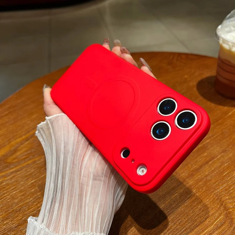 For Luxury Soft Liquid Silicone Magsafe Magnetic Phone Case For iPhone 17 Air 16e 15 14 Plus 13 12 11 Bumper On 16 Pro Max Cover