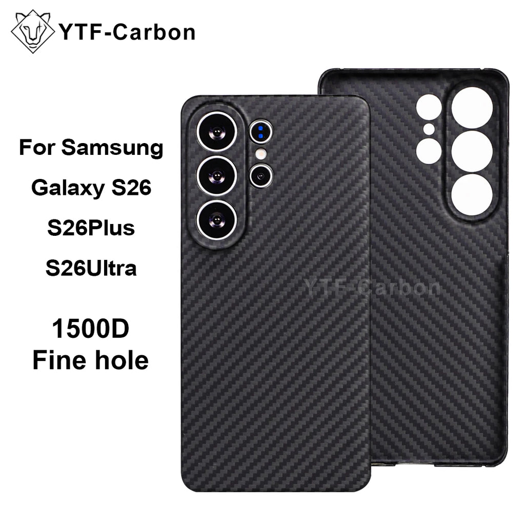 YTF For Samsung Galaxy S26 Ultra Aramid Fiber phone case for magnetic S26 plus Thin Luxury S26 cover protective Kevlar case