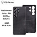 YTF For Samsung Galaxy S26 Ultra Aramid Fiber phone case for magnetic S26 plus Thin Luxury S26 cover protective Kevlar case
