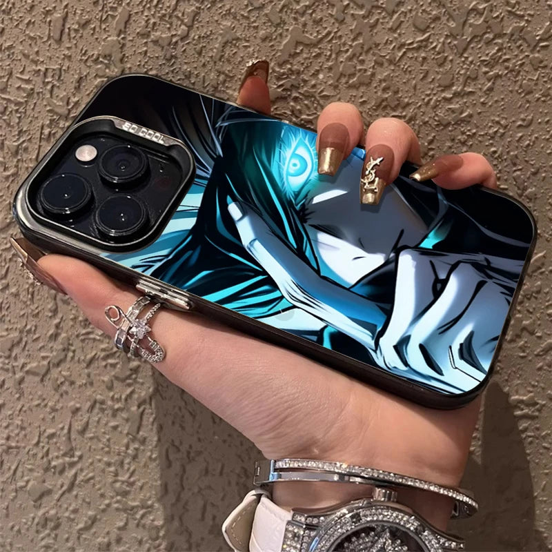 Handsome Jujutsu Satoru Gojo Plating Phone Case for iPhone 17 16 15 14 13 12 11 Pro Max Plus 17 Air 16E X XR XS Max Back Cover