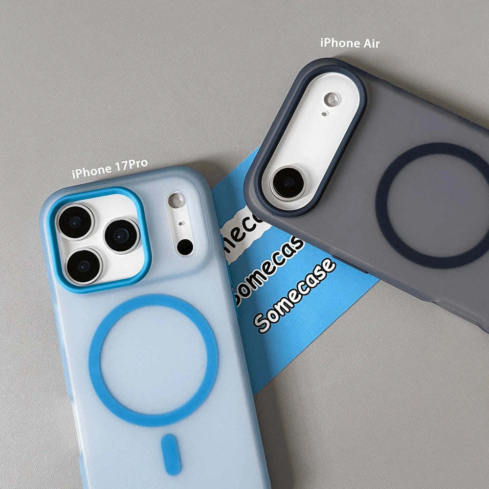 Matte Transparent Candy Colour Magnetic Phone Case For iPhone 11 12 13 14 15 16 Pro Max 17 Pro Max Air 11 Shockproof Soft Cover