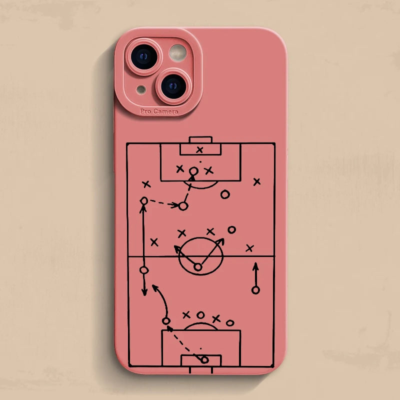 Case For iPhone 17 16 15 14 13 12 11 Pro Max 16E XS X XR 7 8 Plus Cases Football Basketball Tactical Board Pattern Phone Cover