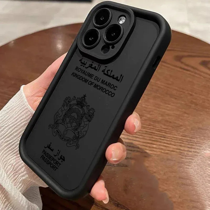 Morocco Flag Passport Lion Soft Silicone Case For iPhone 17 11 15 16 13 Pro Max 14 Plus 12 Pro 16E 17AIR Shockproof Phone Cover