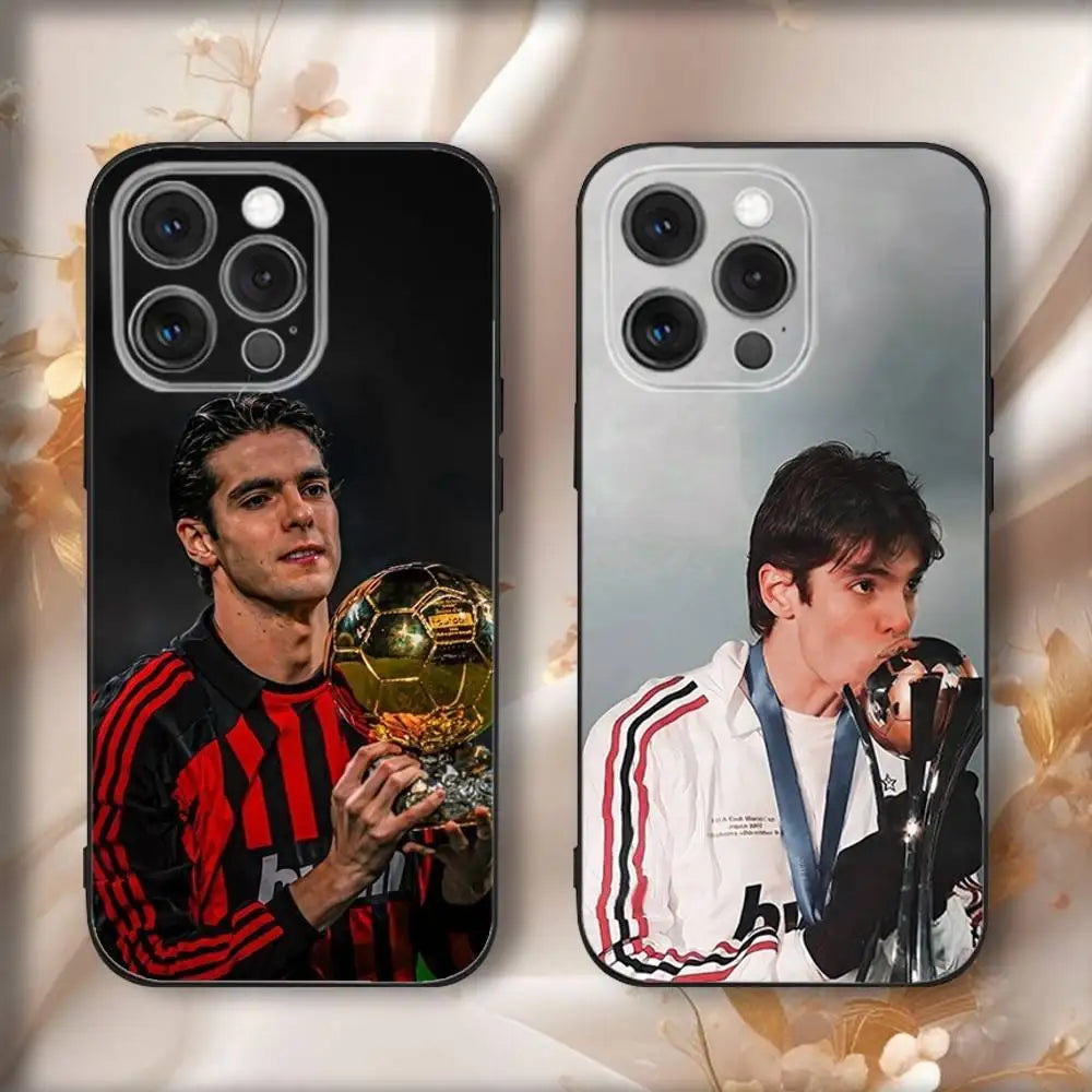 Football R-Ricardos K-Kakas Phone Case For iPhone 17,16,15,14,13,12,11,Pro,Max,Plus,Air,X,XS,XR,SE,8,7,Mini,Soft Black Funda