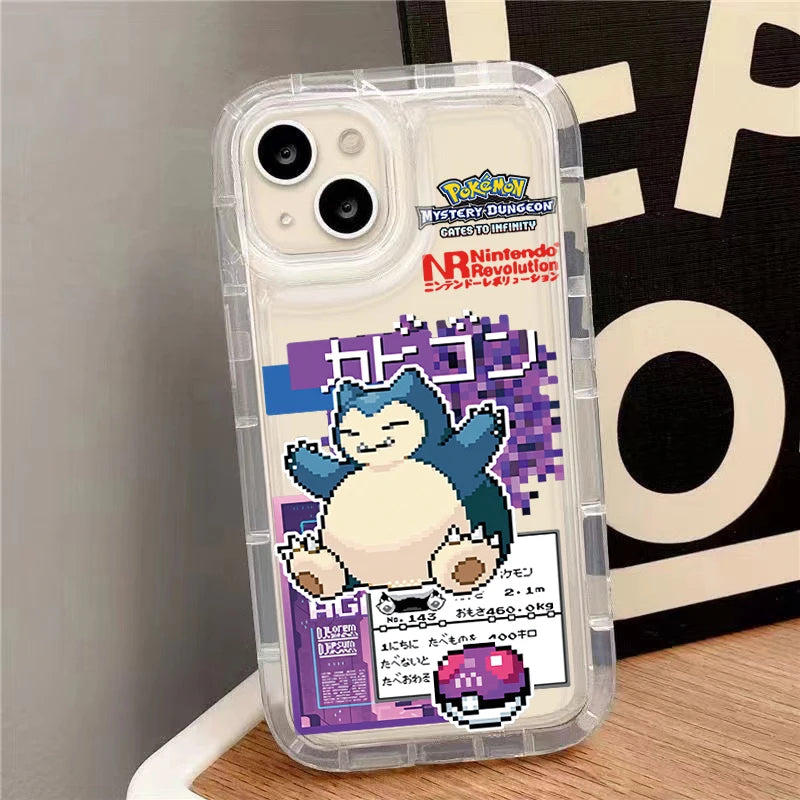 Anime P-Pokemon Creative Clear Silicone Phone Case for IPhone 14 16 15 13 12 11 Pro Max 7 8 Plus XR X XS Max SE 2020 Soft Cover