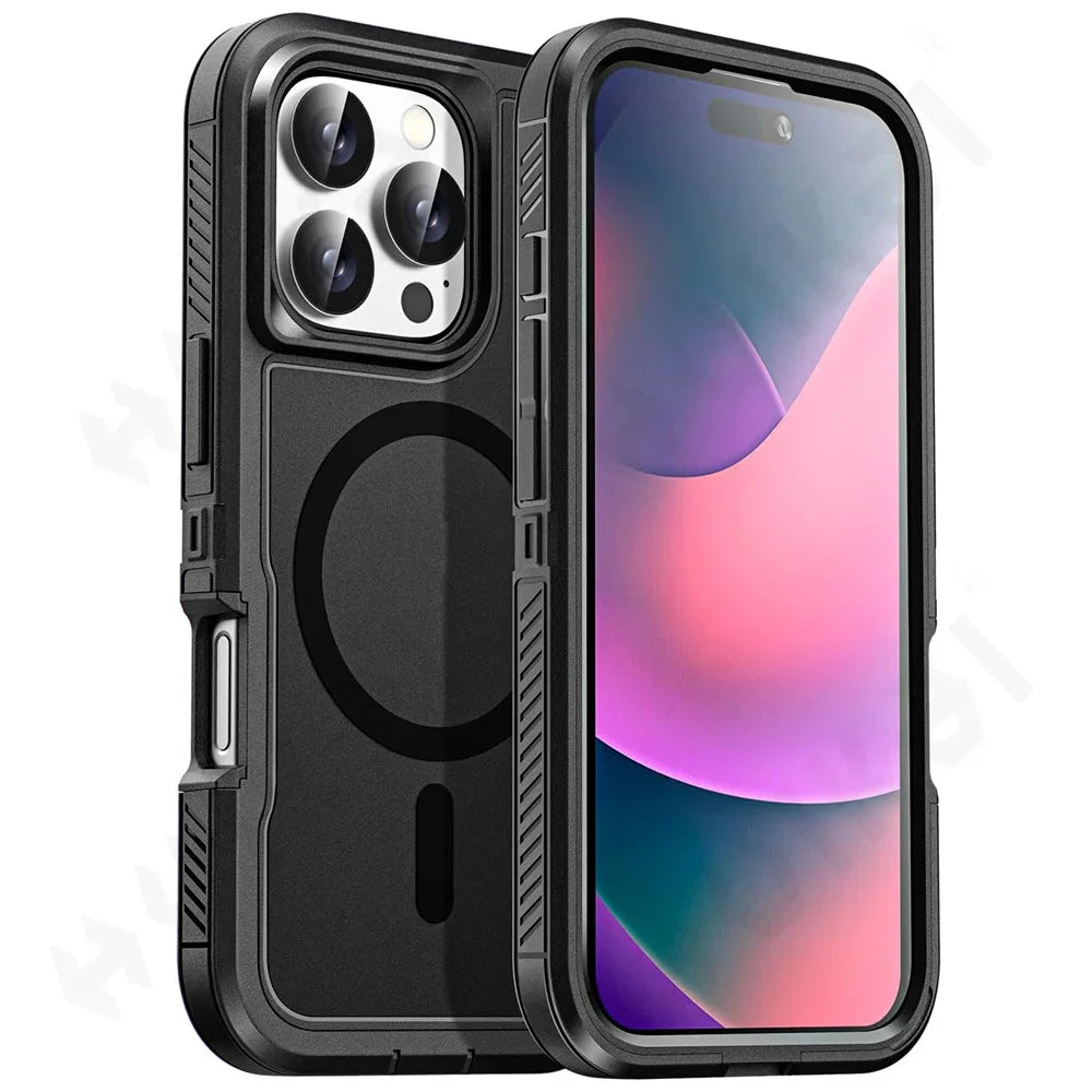 Case For iPhone 17 16 15 14 13 12 11 Pro XR Max Plus Heavy Duty Shockproof Anti-Scratch Rugged Protective with Kickstand Cover