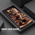 Cute Marvel Baby Groot Rocket Phone Case for Samsung Galaxy S26 S25 Ultra S24 S23 Ultra S22 Plus S21 S20 S21 FE S26 Ultra Funda