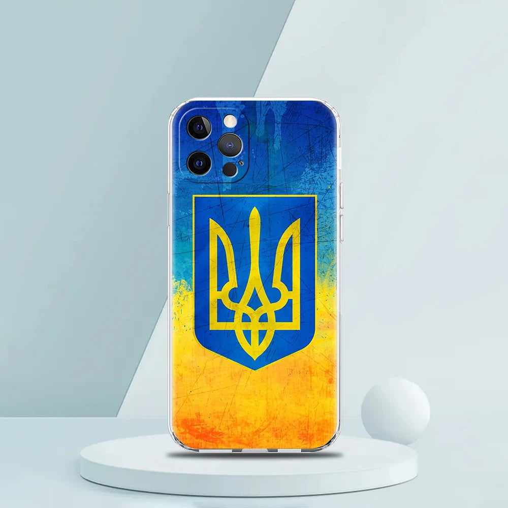 U-Ukraine Flag Phone Case for iPhone 16 15 14 13 12 Pro Max Transparent Soft for iPhone 11 Pro Max 7 8 Plus XS XR Shell Capas