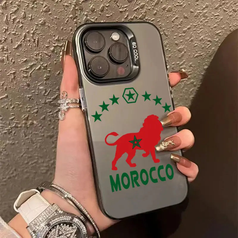 Morocco Flag Passport Lion Coque For Apple iPhone 17 Air 16e 16 14 15 13 11 Pro Max Plus 12 17 Pro Shockproof Case Phone Cover