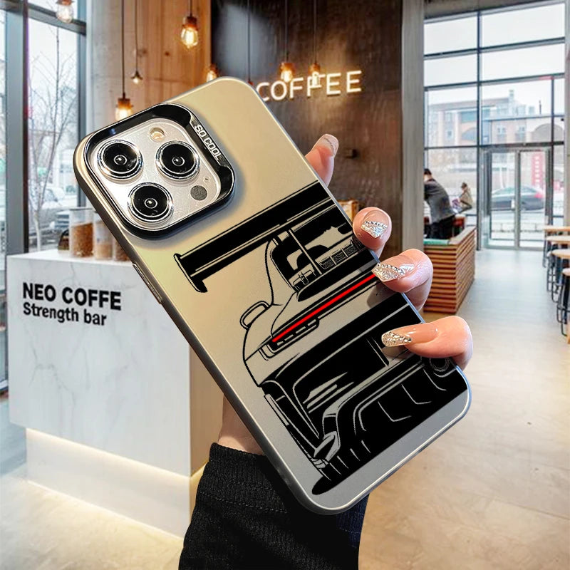 GT3 Car Phone Case for iPhone 17 AIR 16 15 14 13 Pro 12 11 Pro Xs X XR Max Laser Hard PC+TPU Cases Back Cover-S790P1