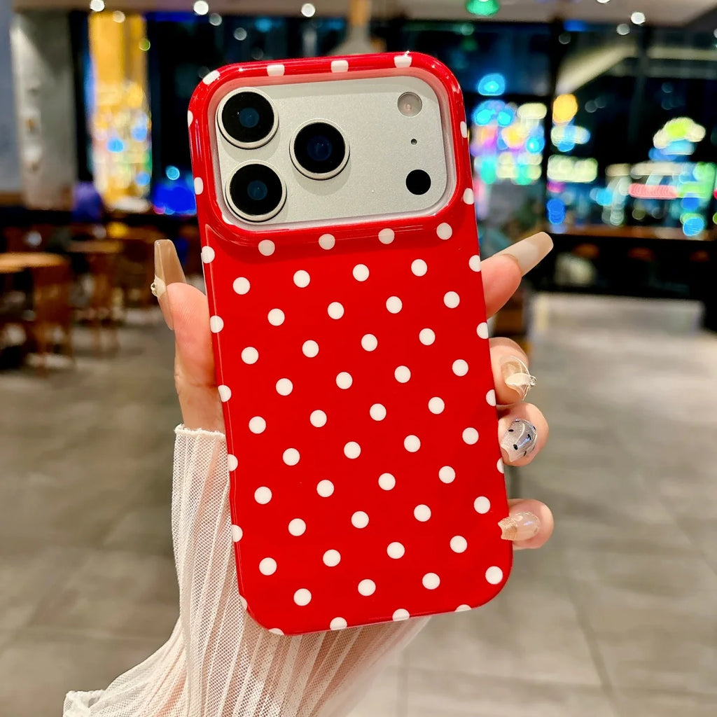 Korea Colorful Polka Dot Pattern Phone Case For iPhone 17 Air 16 15 14 13 Pro Max Circular Wave Point Shockproof Bumper Cover