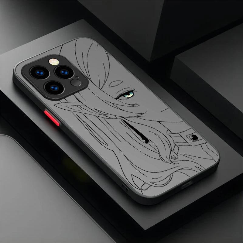 Cute Frieren Anime Line Hard Phone Case for iPhone 17 Air 15 16E 16 14 13 12 11 Pro Max XR 7 8 Plus SE 2020 Matte Back Cover