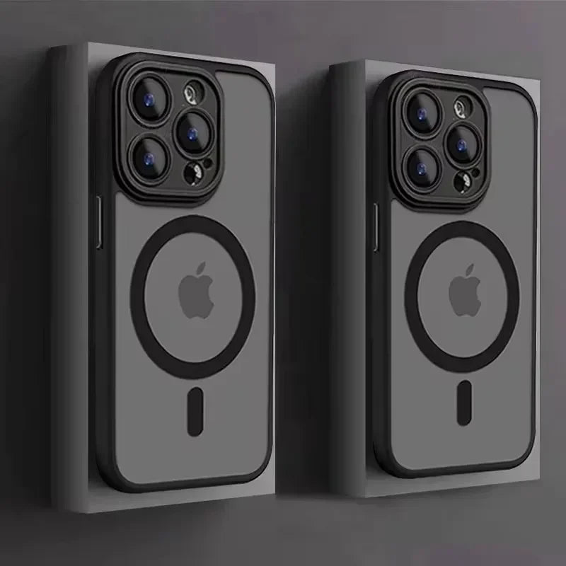 Matte Translucent Phone Case For iPhone 17 Air 16 14 13 12 11 Pro Max 15 Plus Magsafe Magnetic Wireless Charge Cover Funda Coque