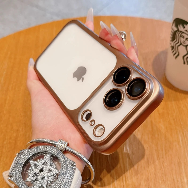 Luxury Soft Matte Phone Case For iPhone 11 12 13 14 15 16 17 Pro Max Plus Air Electroplating Silicone Bumper Back Cases Cover