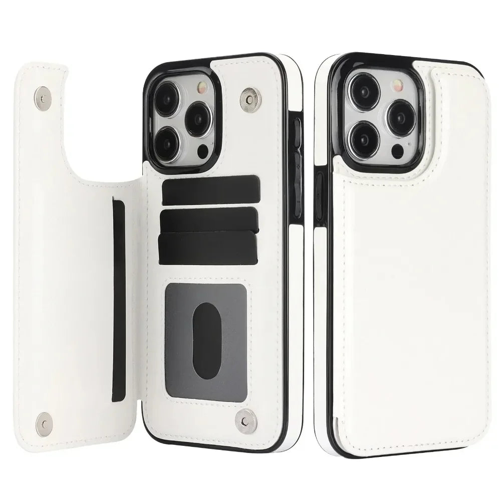 Wallet Flip Phone Case For iPhone 16 15 Pro Max 14 11 13 12 Mini XR 7 8 Plus SE 2020 2022 Card Slots Holder PU Leather Cover