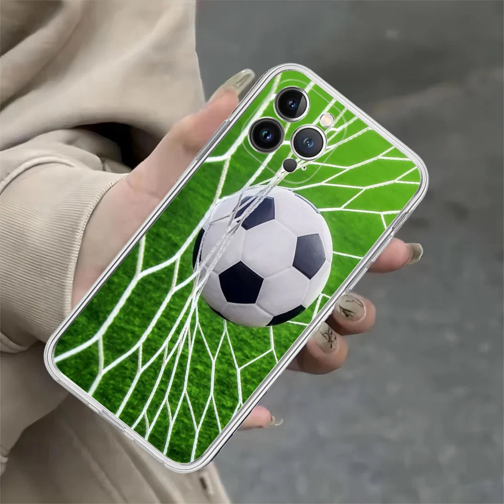 Football Player Soccer Art Phone Case For iPhone 15 14 11 12 13 Mini Pro XS Max Cover 6 7 8 Plus X XR SE 2020 Funda Shell