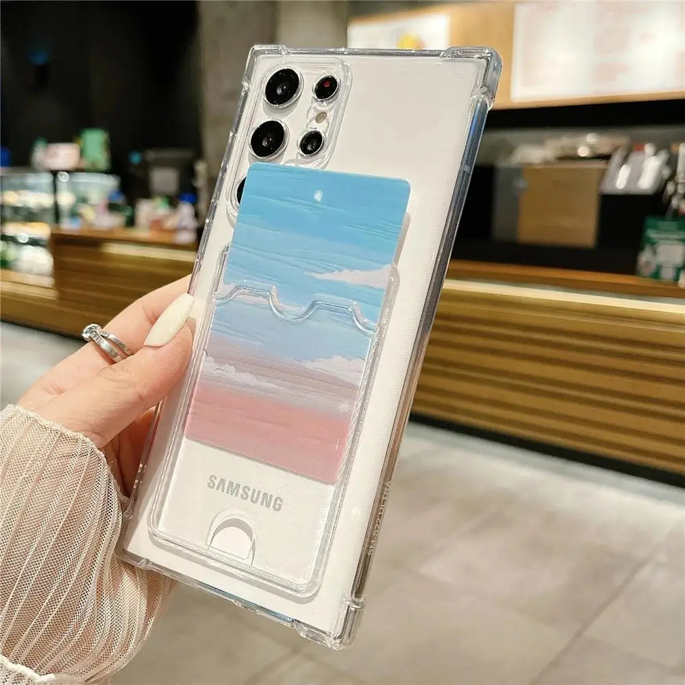 Shockproof Soft TPU Wallet Case For Samsung Galaxy For SamsungS26 S25 S24 S23 S22 S21 Ultra Plus S20 FE Note Card Holder Pocket
