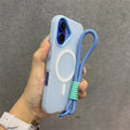 17 ProMax for Magsafe Jelly Candy Color Contrast Lanyard Case for iPhone 17 Air 16 15 14 13 Pro Max Plus 11 12 Wrist Strap Cover