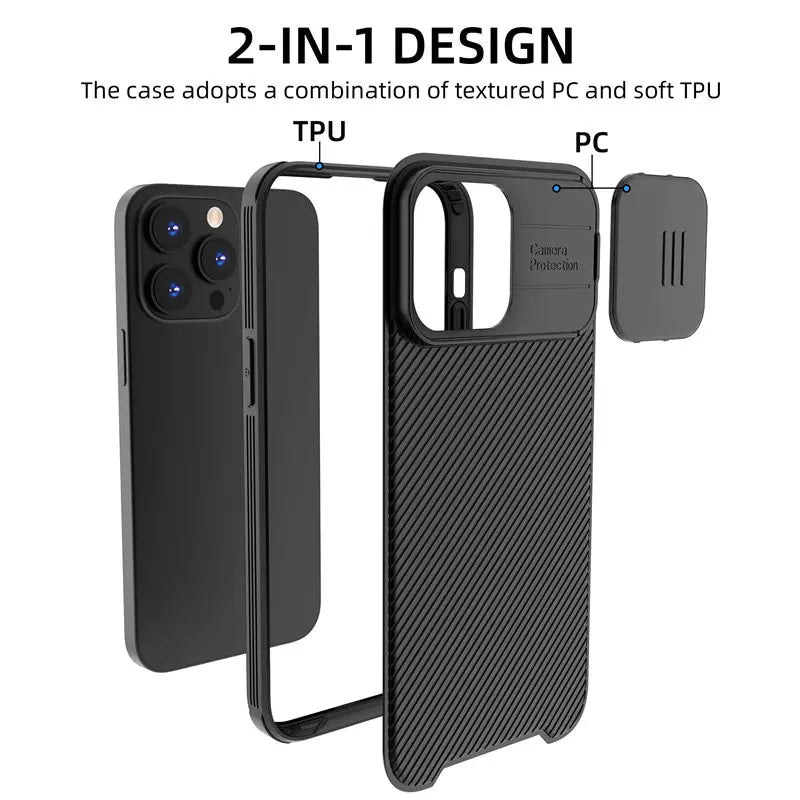 Slide Camera Lens Protection For Magsafe Magnetic Wireless Charging Case For iPhone 13 14 15 16 Pro Max Plus Soft Silicone Cover