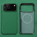Lychee Natural Cowhide Leather for Magsafe Case for iPhone 17 Air 15 16 Pro Max 17Pro Magnetic Protector Luxury Phone Back Cover