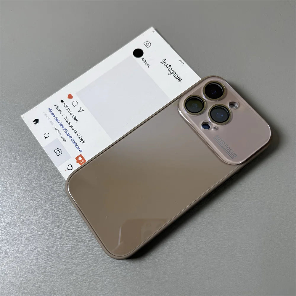 Original Large Window Phone Case For iPhone 17 16 15 14 13 12 11 Pro Max Makaron Candy Color Camera Protection Glossy Hard Cover
