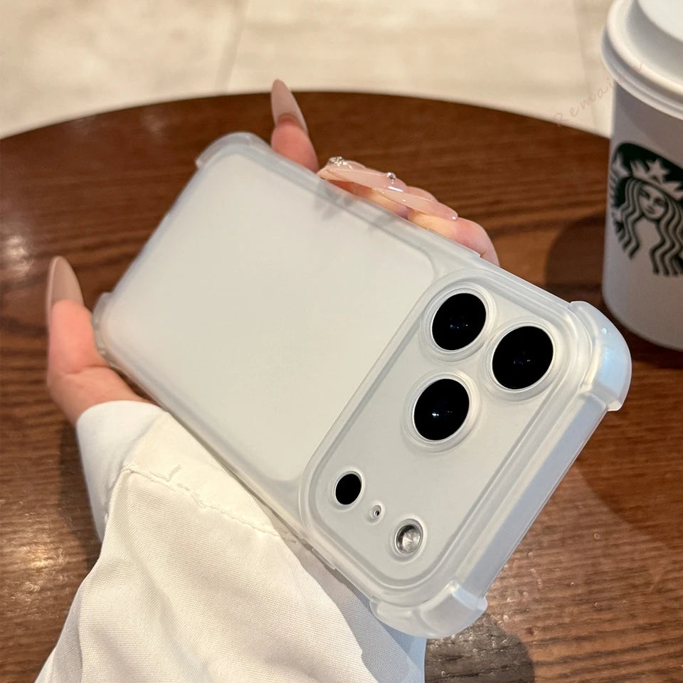 Cute Matte Clear Phone Case for iPhone 17 Air 16E 14 15 16 11 12 13 Pro Max Plus Shockproof Protector Cover