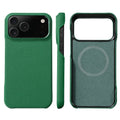 for Magsafe Case for iPhone 17 Air 15 16 Pro Max 17Pro Lychee Natural Cowhide Leather Magnetic Protector Luxury Phone Back Cover