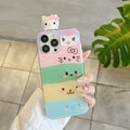For iPhone 17 Air 14 Plus 15 16 Pro Max XS XR 11 12 13 Mini Cute Friend Kitty Head Toy Cartoon White Doucble Acrylic Phone Case