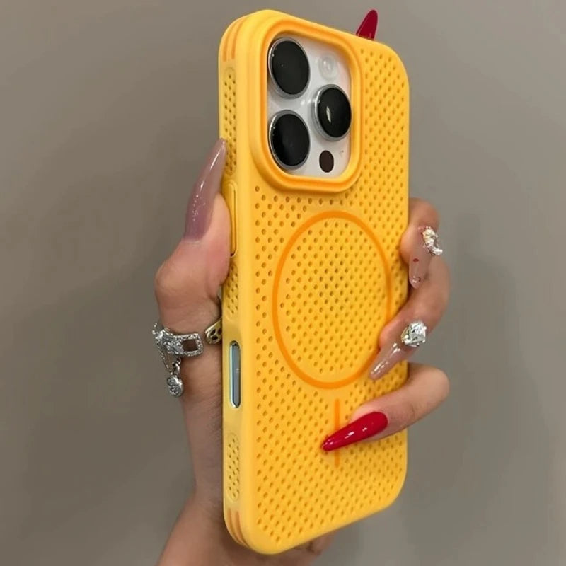 Luxury For Magsafe Heat Dissipation Candy Phone Case For iPhone 17 16 15 14 13 12 Pro Max Plus 17 Air Magnetic Bumper Back Cover