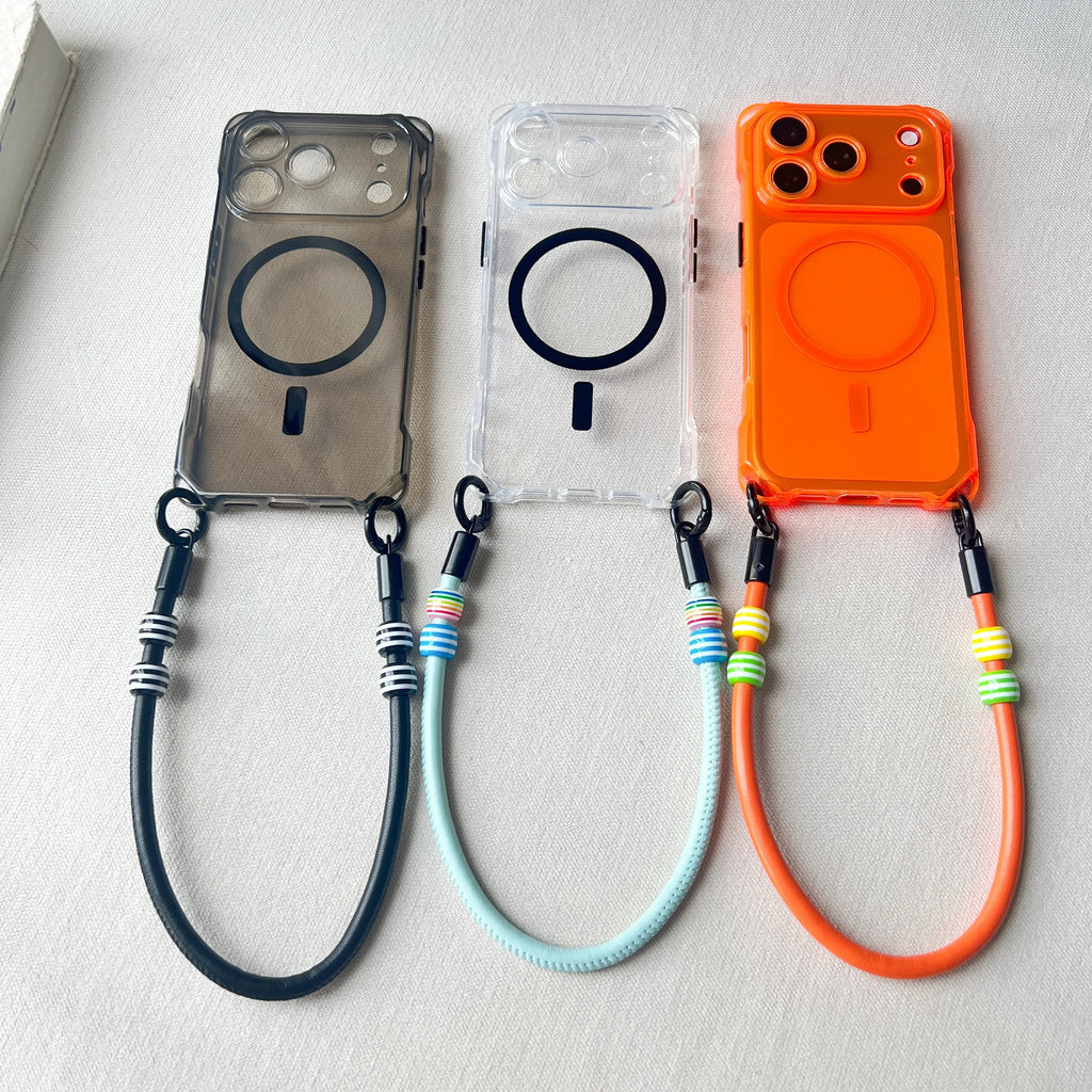 Beaded Lanyard Phone Case Suitable For iPhone 17 Pro Max Wrist Lanyard 17 Pro Pendant Air Anti-Drop Magnetic Protective Case