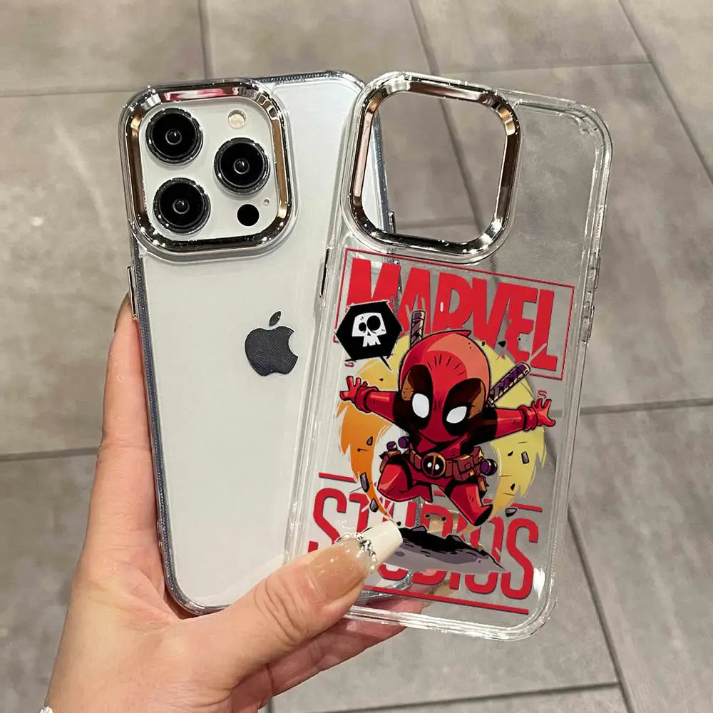 M-Marvel-l Spider Iron Man Phone Case for iPhone 13 Mini 7 8 Plus XR 12 16 14 Pro SE 11 Pro 15ProMax Luxury Matte Cover HYBXAXC