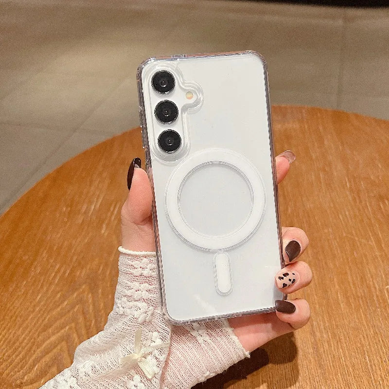 Suitable for Magsafe magnetic wireless charging case, suitable for Samsung S26 S25 S24 S23 S21 Ultra Plus FE A54 series models