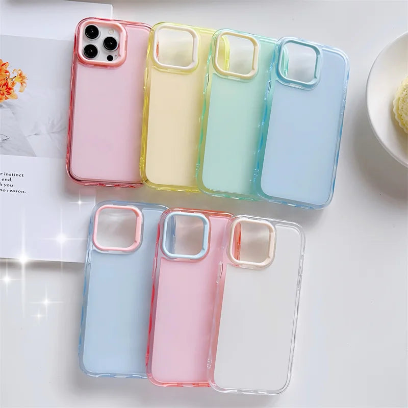 Candy Color Jelly Transparent Shockproof TPU Phone Case For iPhone 17 Air 16 15 13 14 Plus 12 11 Pro Max 16e Soft Back Cover