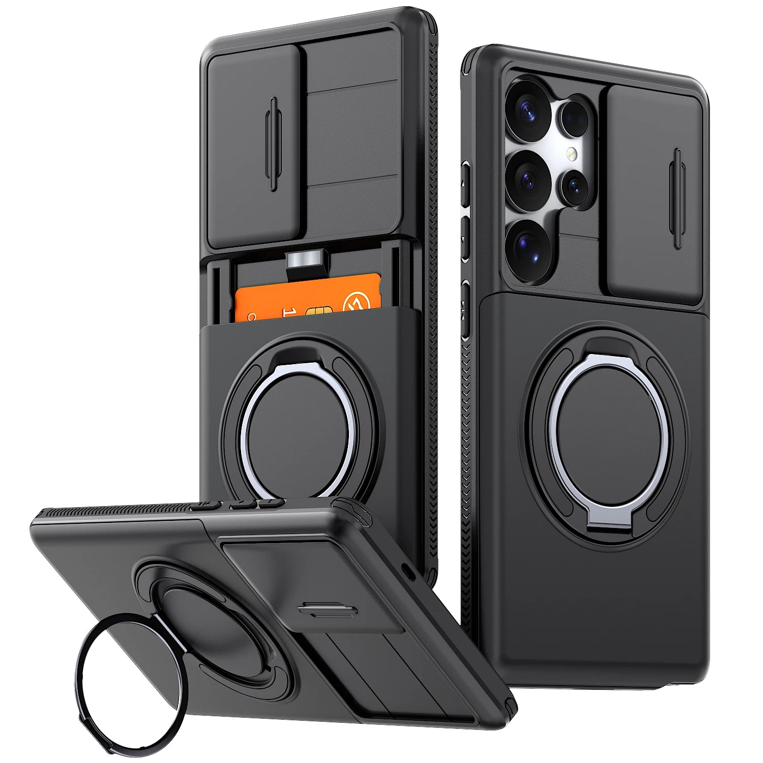 Fashion Strong Rugged Case for Samsung Galaxy S26 Ultra S25 FE S24 Plus S23 S22 A17 A57 5G A37 A27 A16 A26 A36 A56 Case Slot